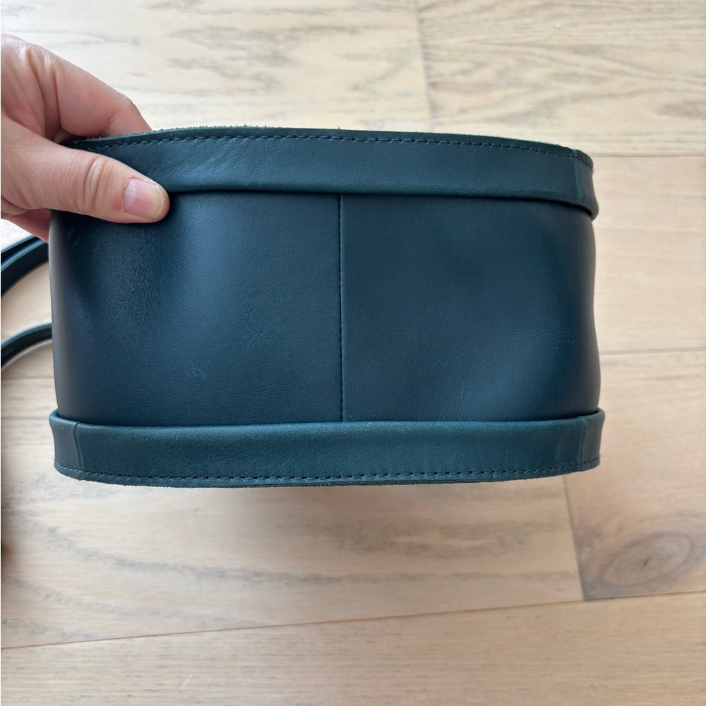 Madewell teal blue Sydney saddle leather bag - Picture 4 of 9